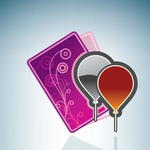 Valentine/Love Card & Balloons — Stock Vector