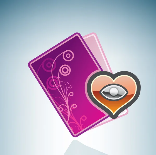 Valentine / Love Card & Heart Eye — Archivo Imágenes Vectoriales