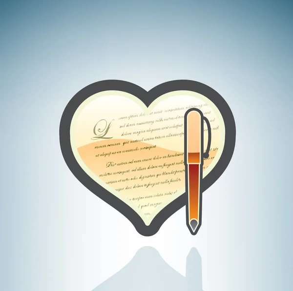 Amour d'écrire des lettres — Image vectorielle