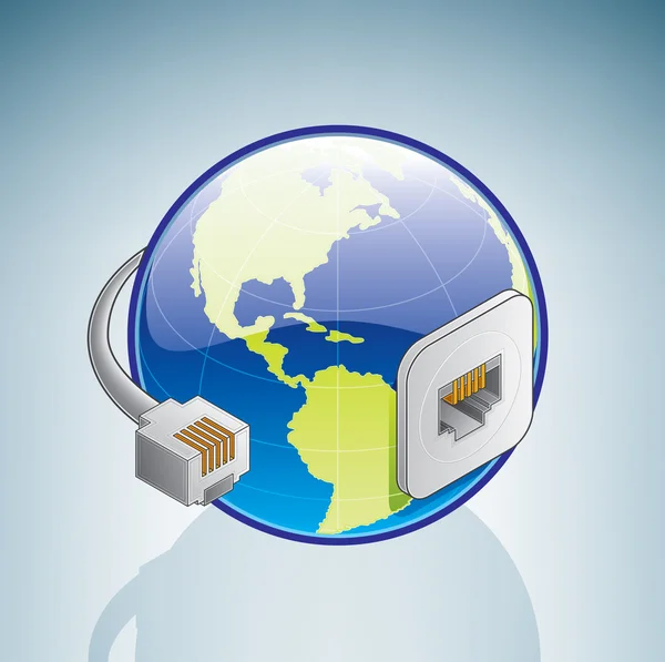 Globe & Internet Plug — Stock Vector