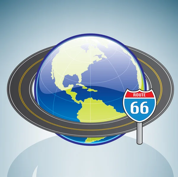Globe & Route 66 — Stockvector