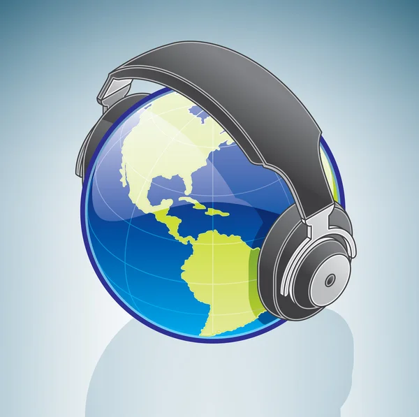 Glob idealna słuchawki — Wektor stockowy