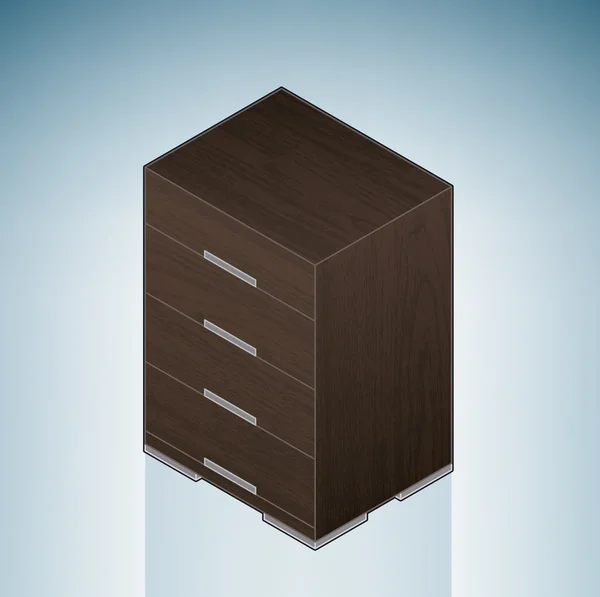 Muebles: Pecho de cajones del dormitorio — Vector de stock