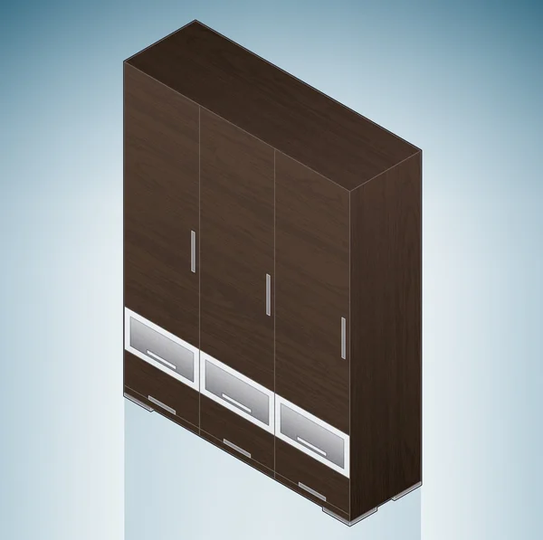 Möbel: Schlafzimmerschrank mit Schubladen — Stockvektor