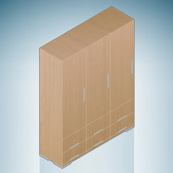 Bútor: Hálószoba szekrény — Stock Vector