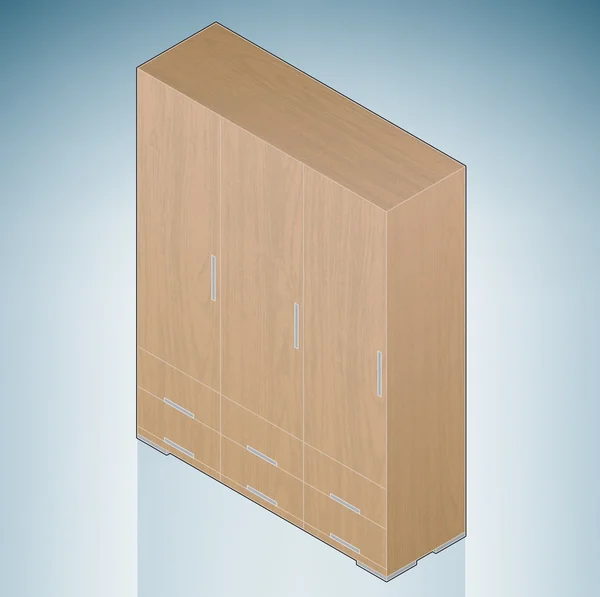 Bútor: Hálószoba szekrény — Stock Vector