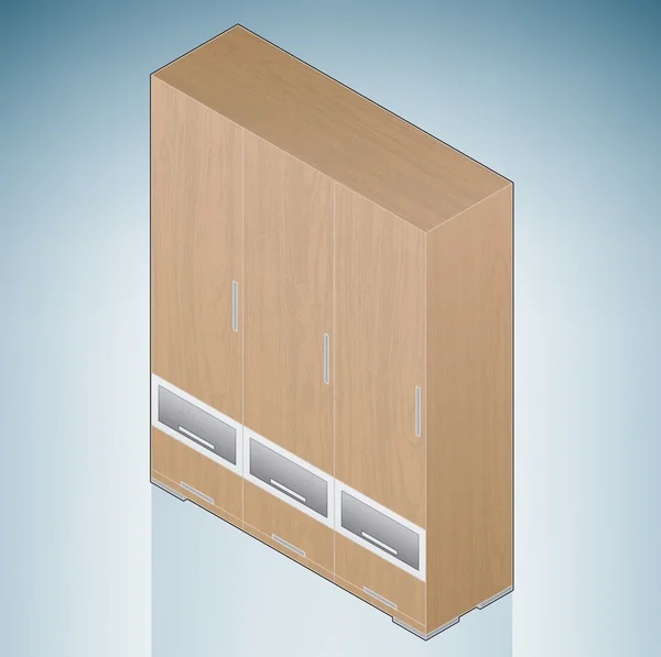 Meubles : Armoire de chambre à coucher avec tiroirs — Image vectorielle