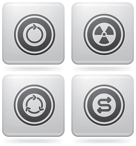 Ensemble d'icônes Platinum Square 2D : Résumé — Image vectorielle