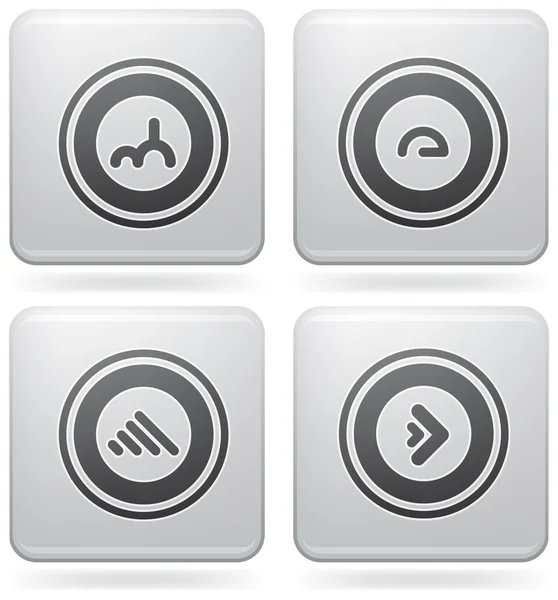 Conjunto de ícones 2D quadrado de platina: abstrato — Vetor de Stock
