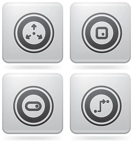 Icônes diverses en platine — Image vectorielle