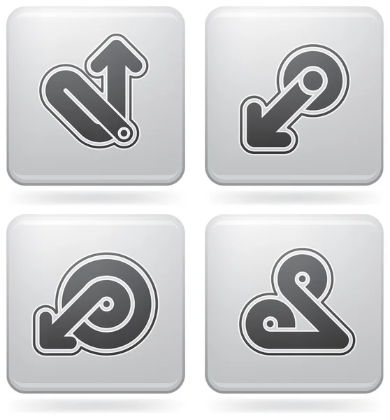 Icônes diverses en platine — Image vectorielle