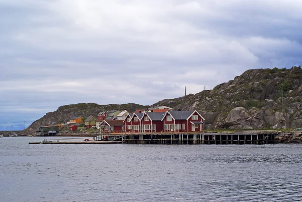 Dorp op Noorse lofoten eilanden — Stockfoto