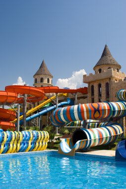 Aqua park in the open air clipart