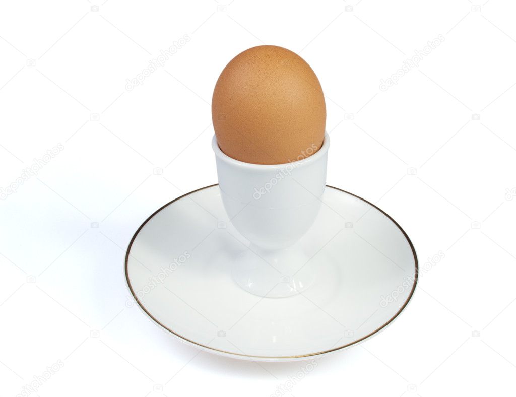 Egg in white eggcup