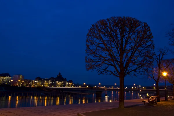 Elbe, gece — Stok fotoğraf
