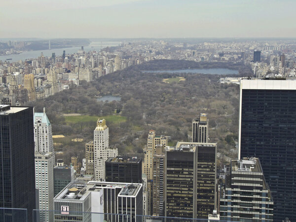 Beautiful view of the Central Park from the Rockefeller Center