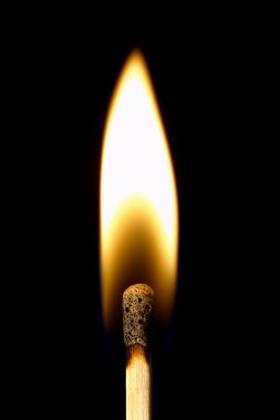 Burning matchstick vertical composition clipart