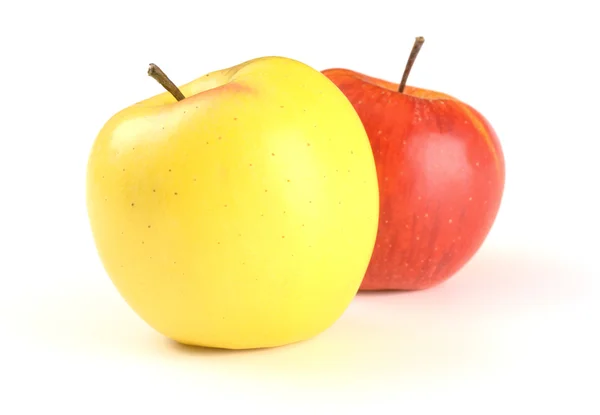 Dos manzanas - rojo y amarillo — Foto de Stock