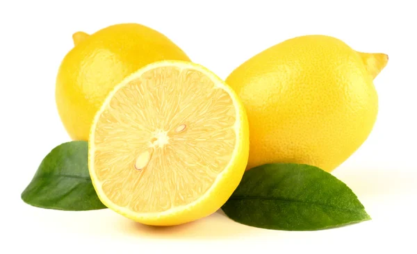Group of lemons with leaves — Stock Photo, Image