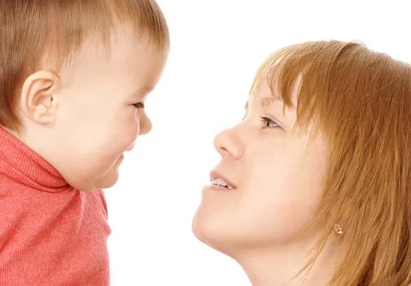Moeder praten met haar kind — Stockfoto