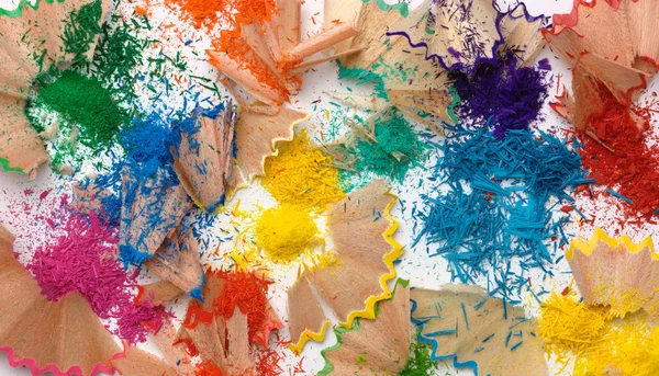 stock image Multi-colored crayons shavings