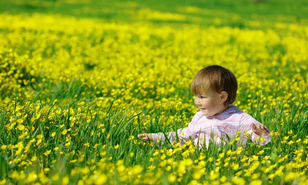 草原のかわいい子供の遊び — ストック写真