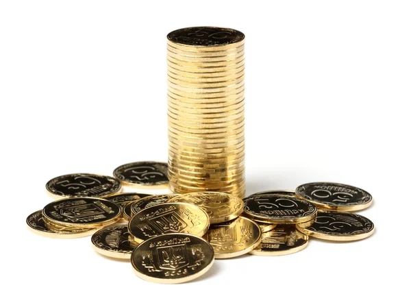 Крупный план золотых монет — стоковое фото