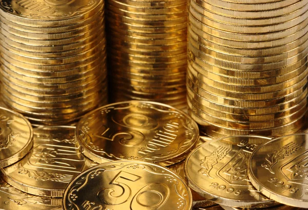 Closeup of a golden coins — Stock Photo, Image