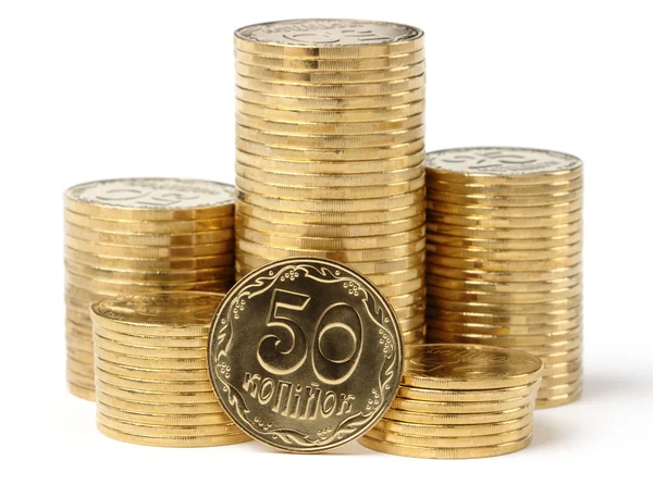 Closeup zlatých mincí — Stock fotografie