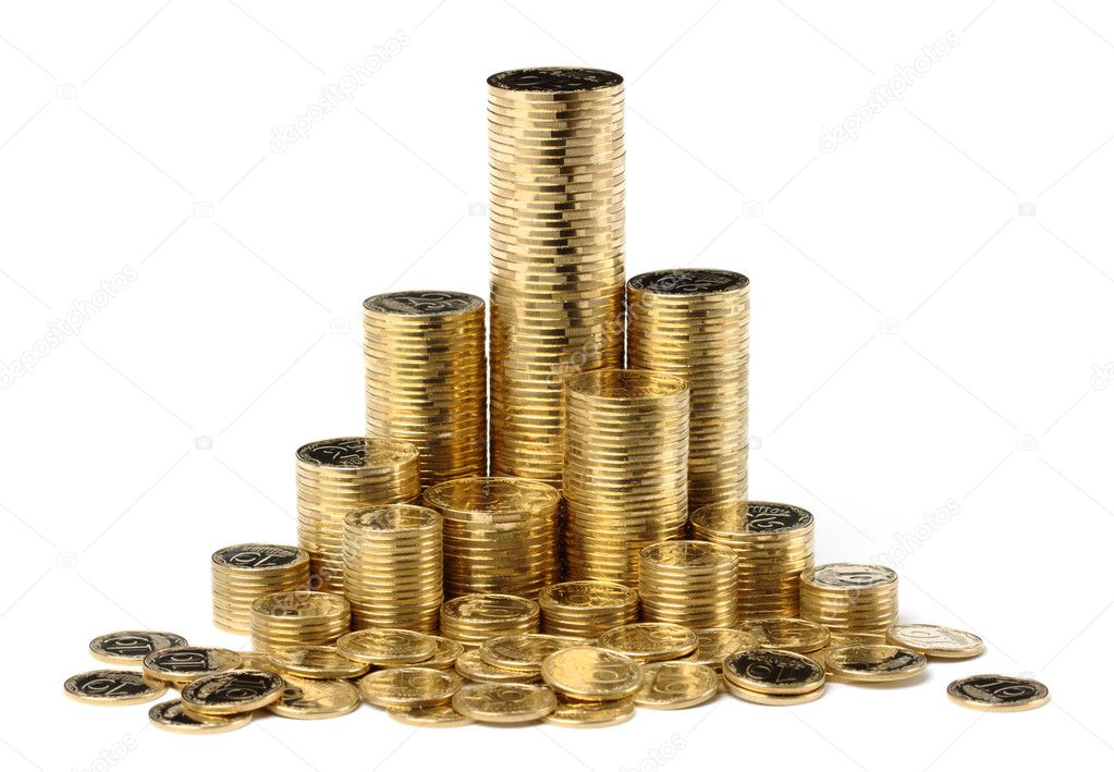 Stacks of a golden coins