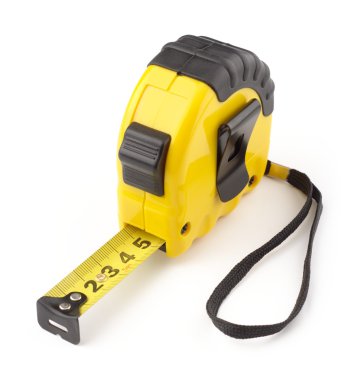 Single yellow and black tape measure clipart
