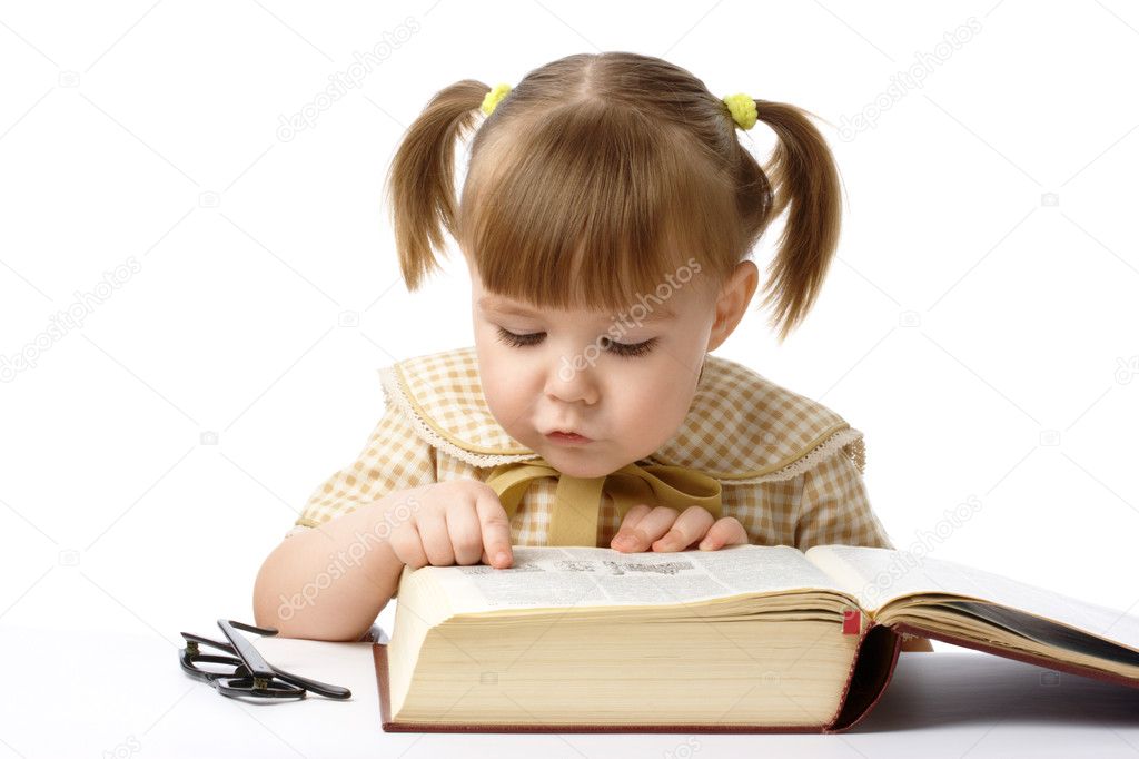 Cute child with book