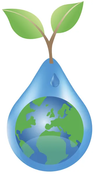 Země a waterdrop — Stock fotografie