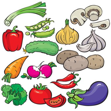 Vegetables icon set clipart