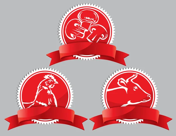 Lebensmittel-Symbol auf rotem Hintergrund — Stockvektor
