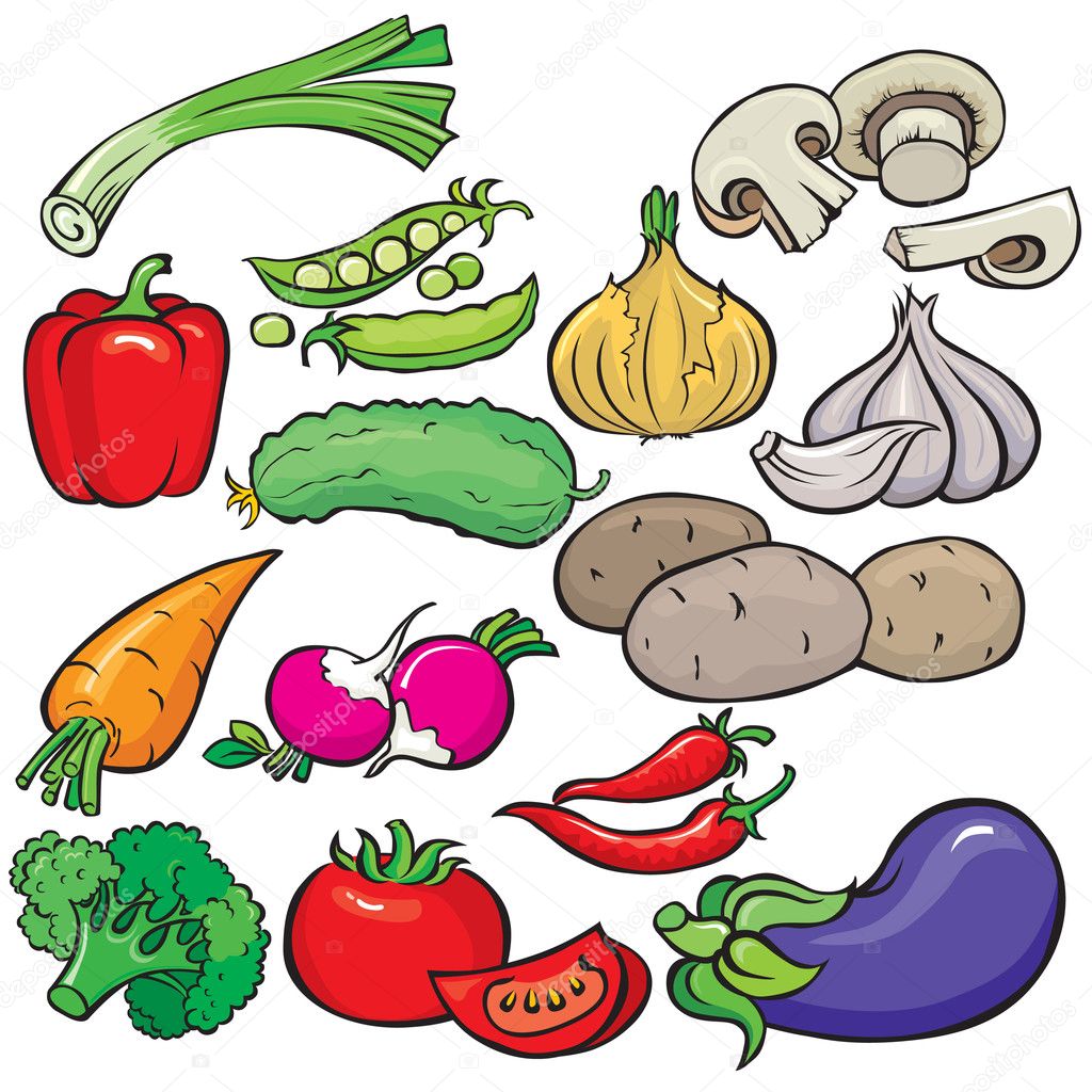 Vegetables icon set