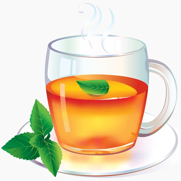 茶与薄荷 — 图库矢量图片