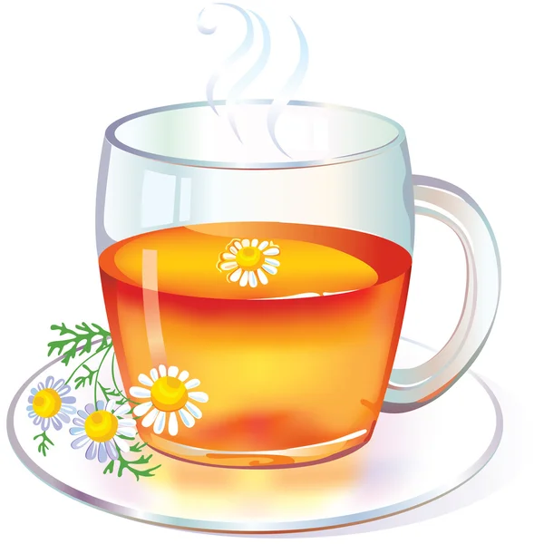 Chá com camomila — Vetor de Stock