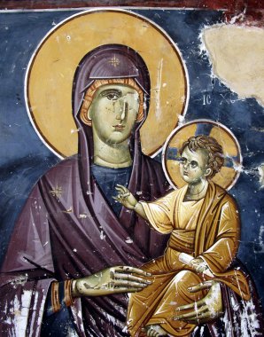 Holly Mary with Christ clipart