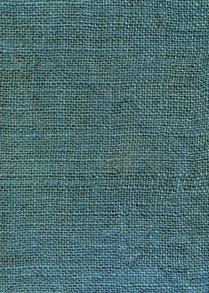Mavi boyalı jüt tuval dokusu — Stok fotoğraf
