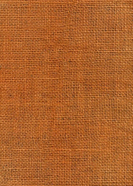 Orange gefärbte Textur aus Jute-Leinwand Stockbild