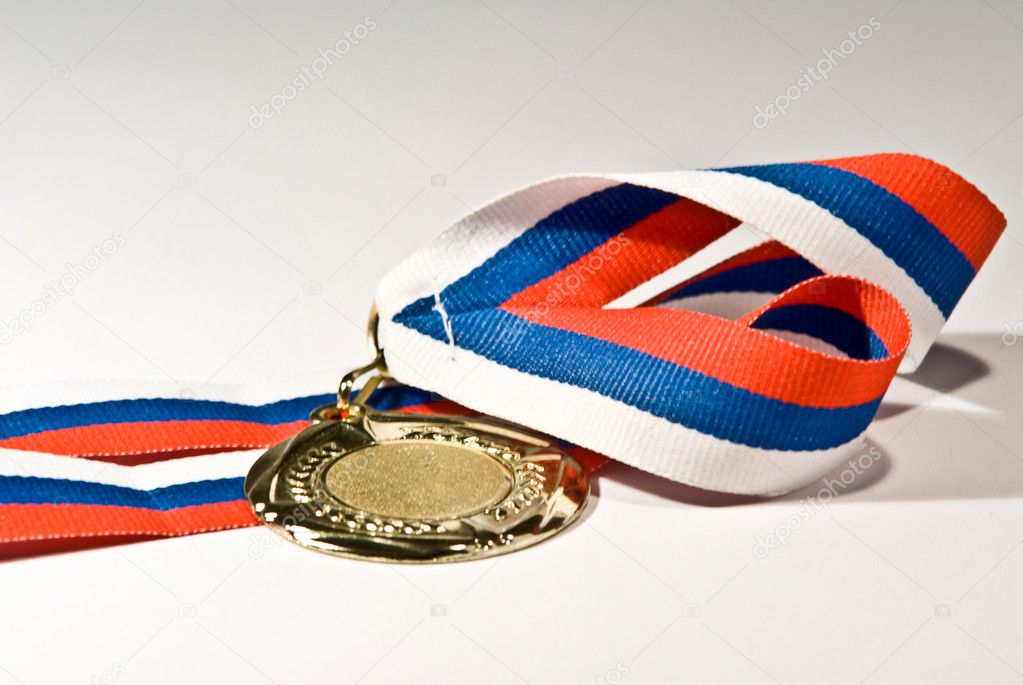 Isolated golden medal