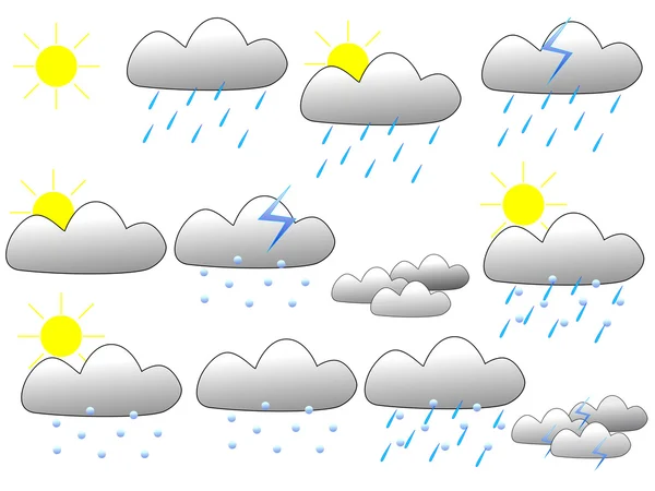 Conjunto de ícone meteorológico — Fotografia de Stock
