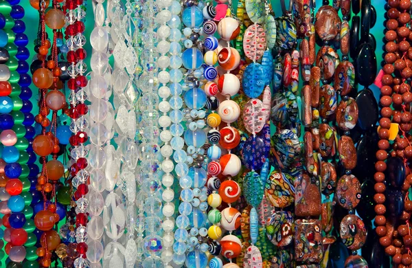 Colored beads showcase — Stock Photo, Image