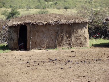 A mud hut in Kenya clipart