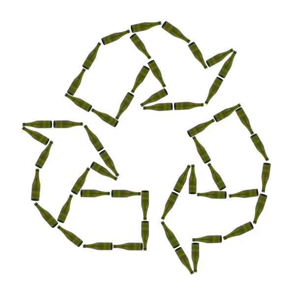 Şişe geri dönüşüm logosu — Stok fotoğraf