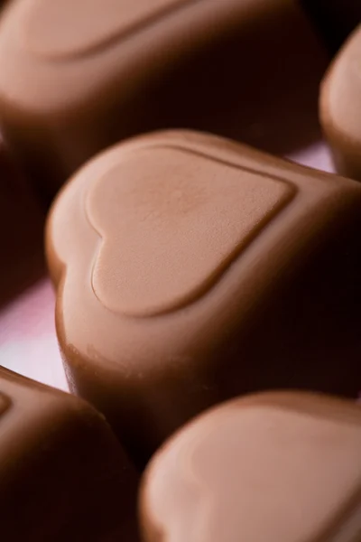 Форми серця шоколаду — стокове фото