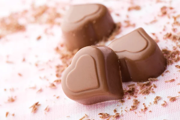 Serca czekolady — Zdjęcie stockowe