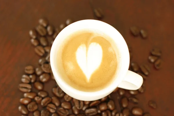 Κάτοψη του piccolo latte με ένα καφέ — Φωτογραφία Αρχείου