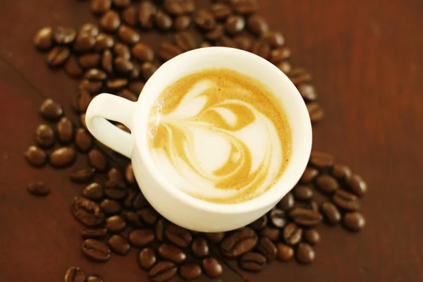 Felülnézet piccolo latte egy kávé — Stock Fotó